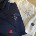 Custom Embroidered Platonic Love Matching Hoodies for Couples