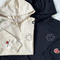 Custom Embroidered Puzzle Love Matching Hoodies for Couples
