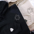 Custom Embroidered Puzzle Love Matching Hoodies for Couples