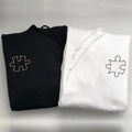 Custom Embroidered Puzzle Love Matching Hoodies for Couples