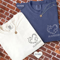 Custom Embroidered Shark Love Roman Numeral Matching T-shirts for Couples