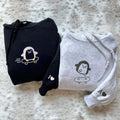 Custom Embroidered Skateboard Penguin Matching Hoodies for Couples
