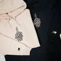 Custom Embroidered Skeleton Cute Hands Matching Hoodies for Couples