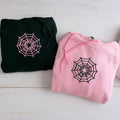 Custom Embroidered Spiderweb Star Matching Hoodies for Couples