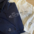 Custom Embroidered Swan Love Matching Hoodies for Couples