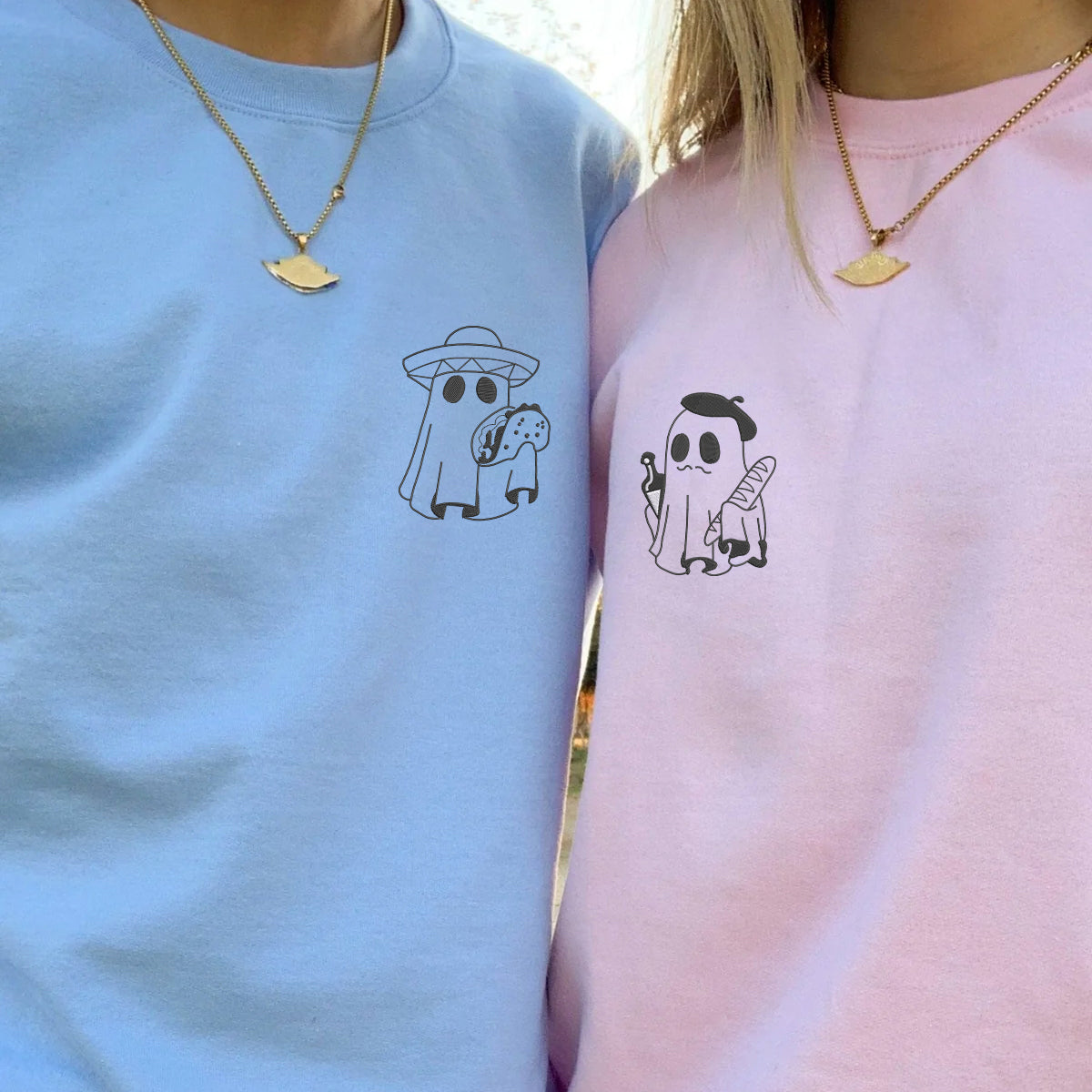 Custom Embroidered Taco or Bread Matching Hoodies for Couples