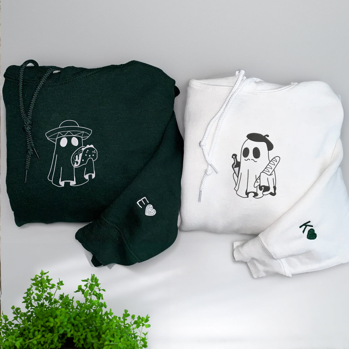 Custom Embroidered Taco or Bread Matching Hoodies for Couples