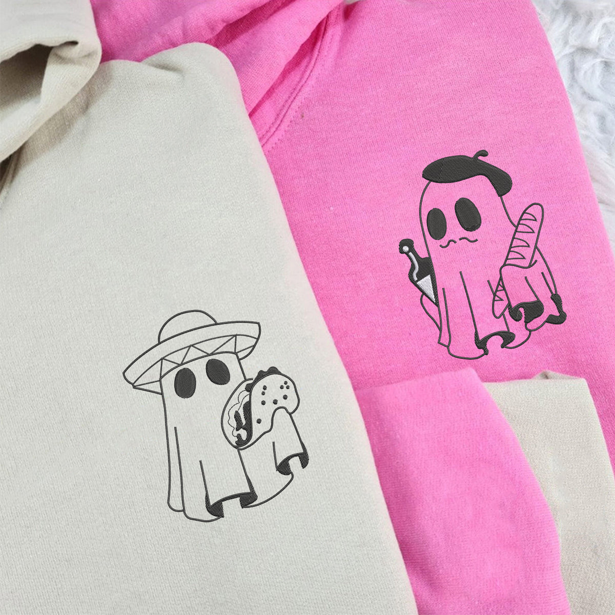 Custom Embroidered Taco or Bread Matching Hoodies for Couples