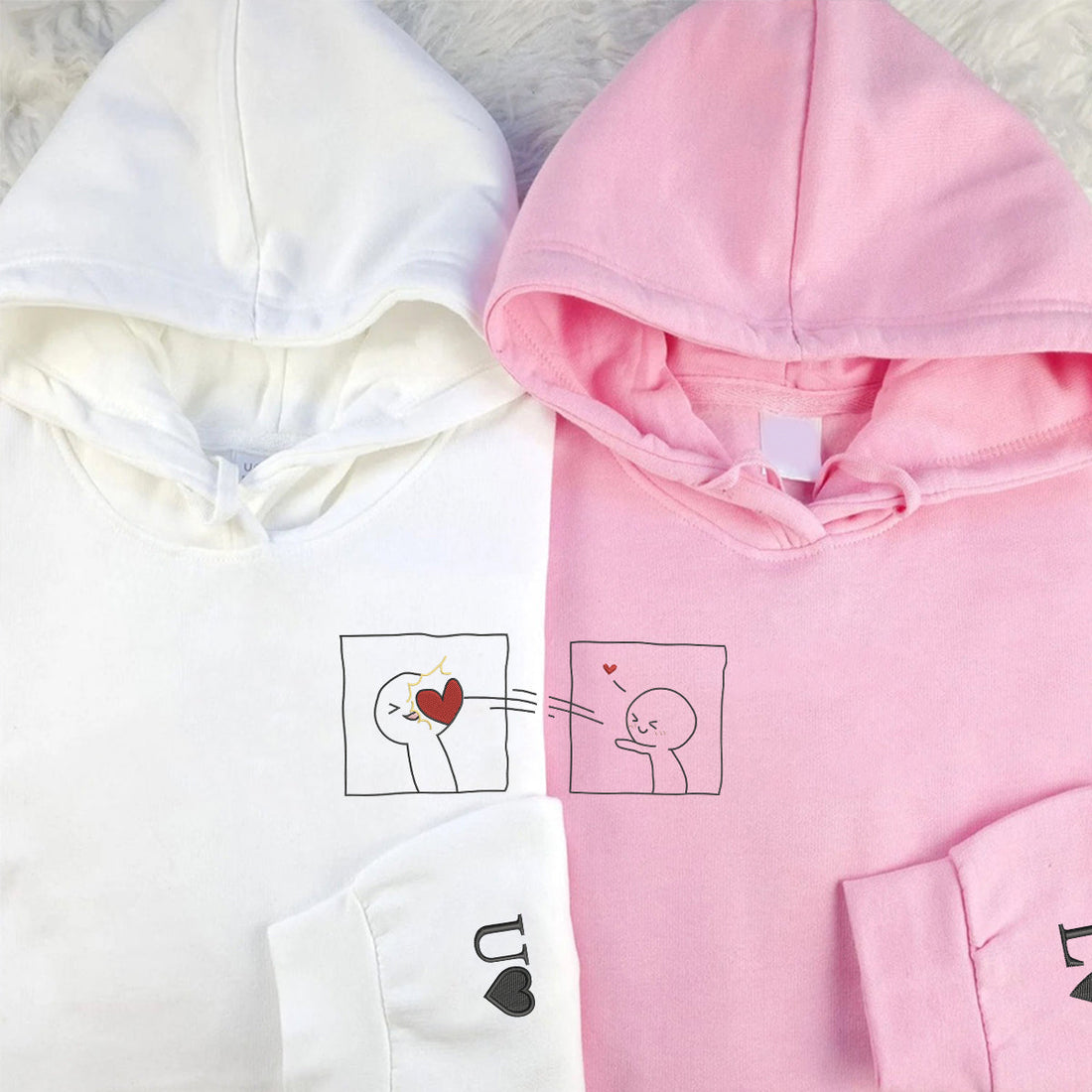 Custom Embroidered Take My Heart Matching Hoodies for Couples