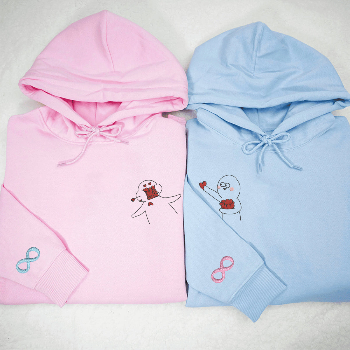 Custom Embroidered Take My Love Matching Hoodies for Couples