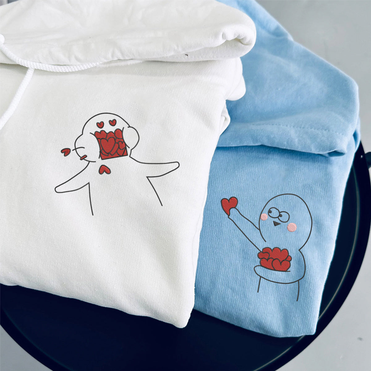 Custom Embroidered Take My Love Matching Hoodies for Couples