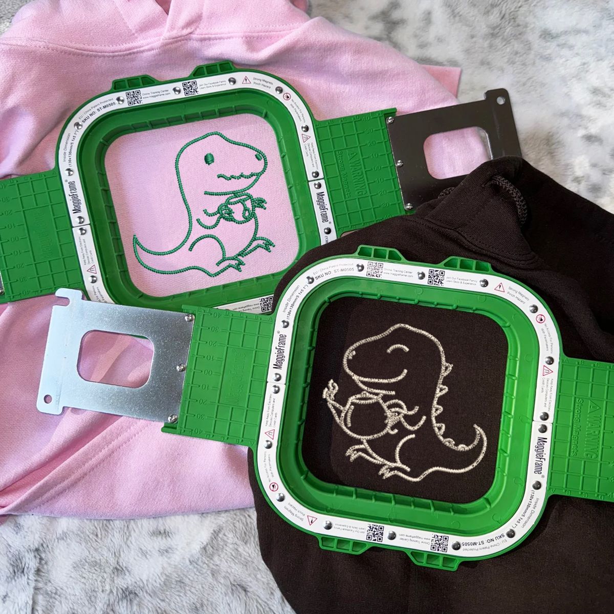 Custom Embroidered Tea Rex Matching Hoodies for Couples