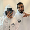 Custom Embroidered Teacup Cat Matching Hoodies for Couples