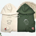 Custom Embroidered The Boy and Dog Matching Hoodies for Couples