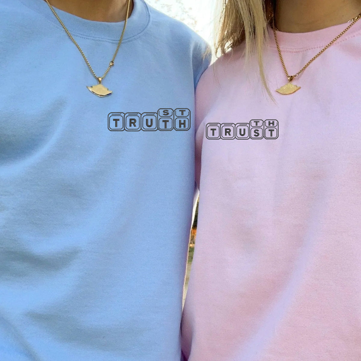 Custom Embroidered Trust and Truth in Love Matching Hoodies for Couples