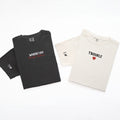 Custom Embroidered Where I Go Trouble Follows Matching T-shirts for Couples