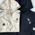 Custom Embroidered Wine Connecting People Matching Hoodies for Couples