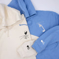 Custom Embroidered Wine Connecting People Matching Hoodies for Couples