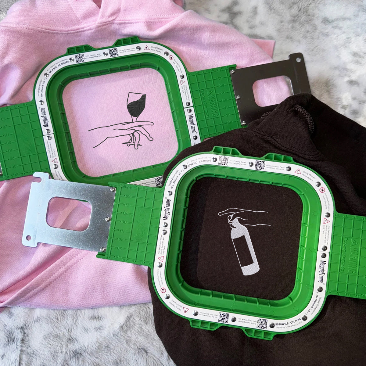 Custom Embroidered Wine Connecting People Matching Hoodies for Couples