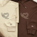 Custom Embroidered Worm Heart Matching Hoodies for Couples