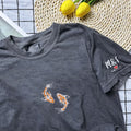 Custom Embroidered Yin & Yang Koi Fish Matching T-shirts for Couples