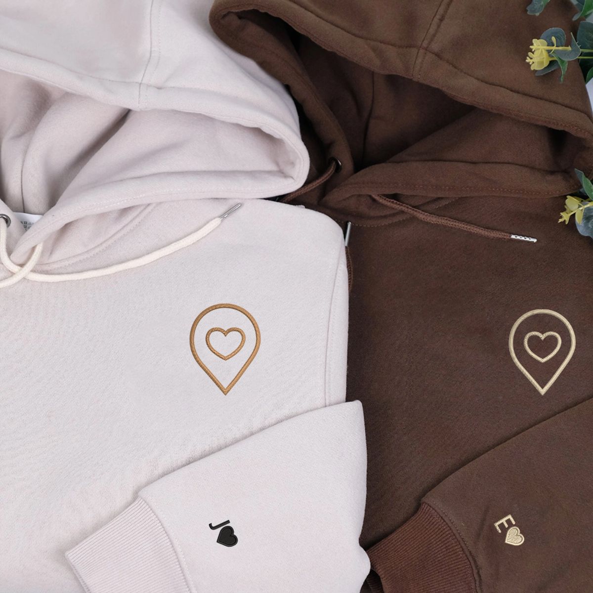 Custom Embroidered You Are My Favorite Place To Be Matching Hoodies For Couples