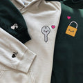 Cute Padlock x Key Custom Embroidered Matching Hoodies For Couples