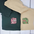 Cute T-Rex Costume Custom Embroidered Matching Hoodies For Couples