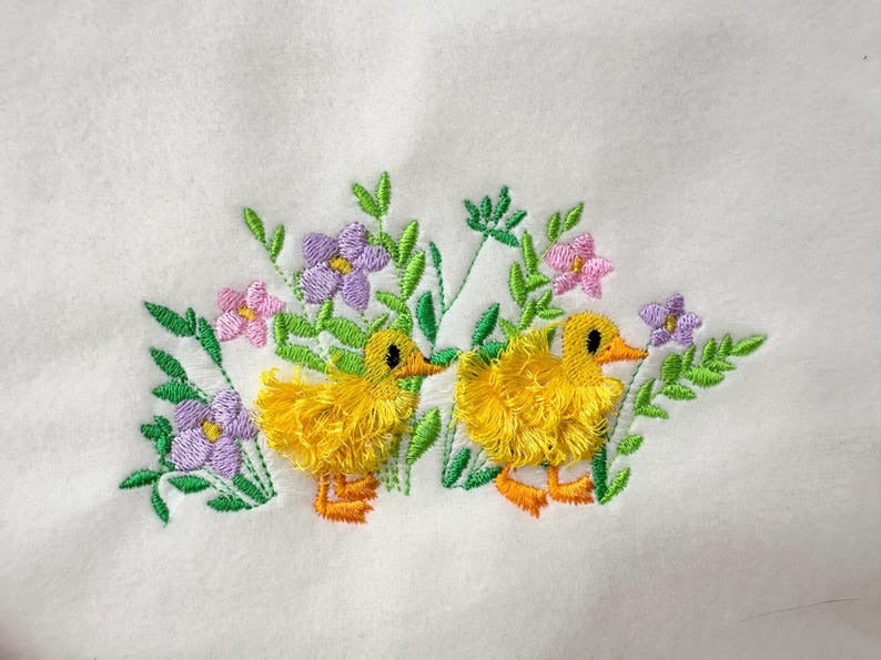 Cute little Ducks Fluffy Embroidered Sweatshirt, Fringe Embroidered Sweatshirt, Embroidered Sweatshirt