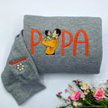 Papa Sweatshirt or Hoodie with Embroidered Dad Photo Portrait, Kids Names on Sleeve