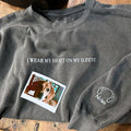 Comfort ColorÂ® In My Dog Mom Era Sweatshirt with Custom Embroidered Dog Ear on Sleeve