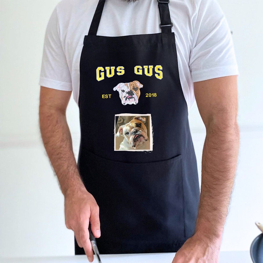 Custom Dog Portrait Embroidered Apron