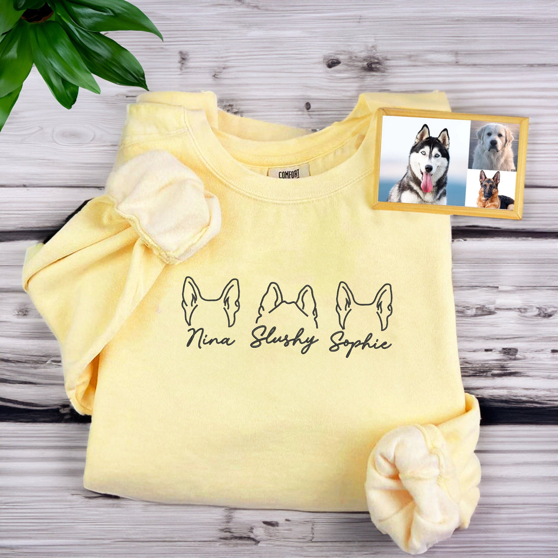 Comfort ColorÂ® Custom Embroidered Dog Ear Sweatshirt from Photo