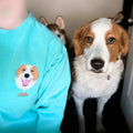 Comfort ColorÂ® Custom Pet Embroidered Sweatshirt from Photo, Personalized Pet Face and Pet Name Sweatshirt or Shirt
