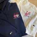 Donut and Coffee Custom Roman Numeral Matching Embroidered Hoodies For Couples