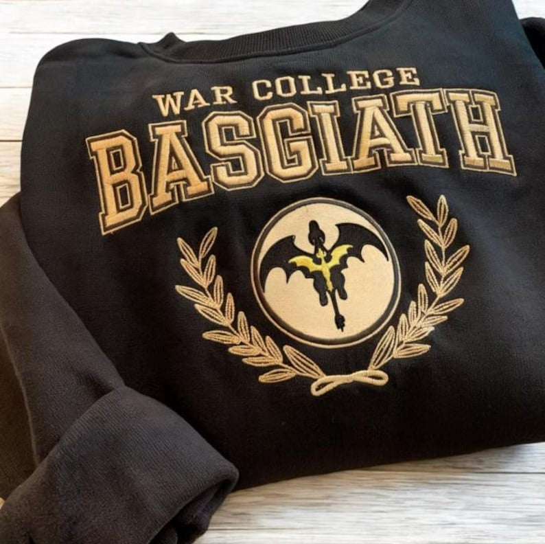 EMBROIDERED Basgiath War College Sweatshirt, Fourth Wing Sweatshirt, Basgiath Sweatshirt, Bookish Sweatshirt, Book Lover Gift