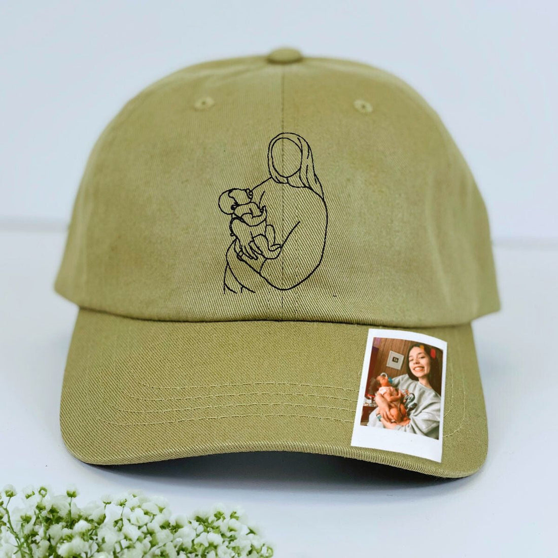 Personalized Mom Hat with Custom Embroidered Photo - Unique Mom Gift Idea