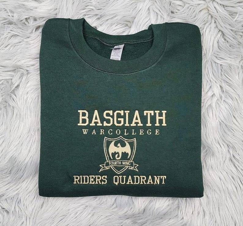 Embroidered Basgiath War College Sweatshirt, Fantasy Reader Sweatshirt, Bookish Sweatshirt, Booktok Gift, Book Lover Gift
