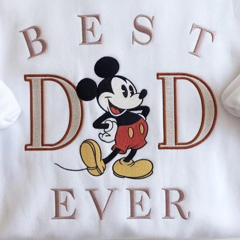 Embroidered Mickey Mouse Best Dad Ever Sweatshirt, Disney Dad Sweater, Father's Day Shirt, Best Dad Ever, Mickey Dad Shirt, Disneyland Gift