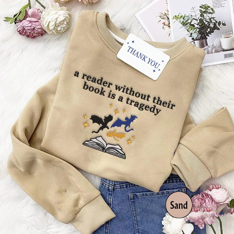 Embroidered Riders Quadrant Sweatshirt, Dragon Rider Crewneck Sweater, Romantasy Book Lover Gift Reader Without Their Book Embroidered Shirt