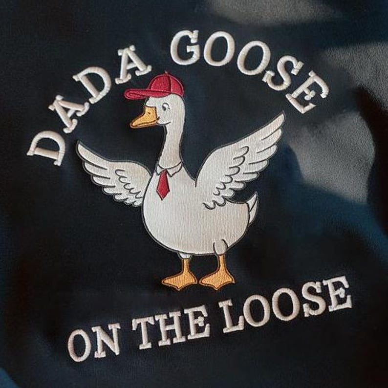 Embroidered Silly Goose Dad Sweatshirt, New Dad Shirt, Father's Day Funny Goose Shirt for Husband, Embroidered Goose Shirt, Dad Sweatshirt