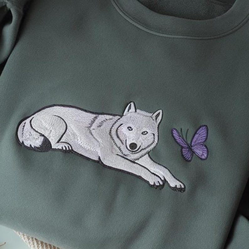 Embroidered Snow Fox Onyx Quicksilver Book Embroidered Sweatshirt, Quicksilver Sweatshirt, Kingfisher Sweatshirt, Fantasy Book Club Merch
