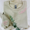 Personalized Engagement Gifts for Best Friends, Custom Embroidered Sweatshirt Roman Numeral Date on Sleeve
