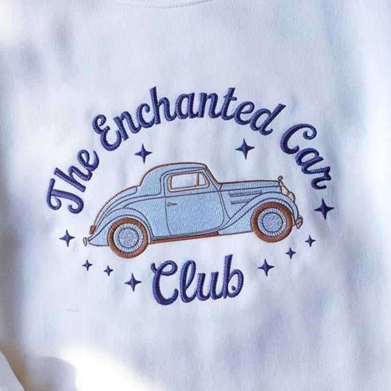 Enchanted Car Club Embroidered Sweatshirt, Magical World Embroidered Shirt, HP Inspired Embroidered Shirt, Wizard School Shirt, Wizard Shirt