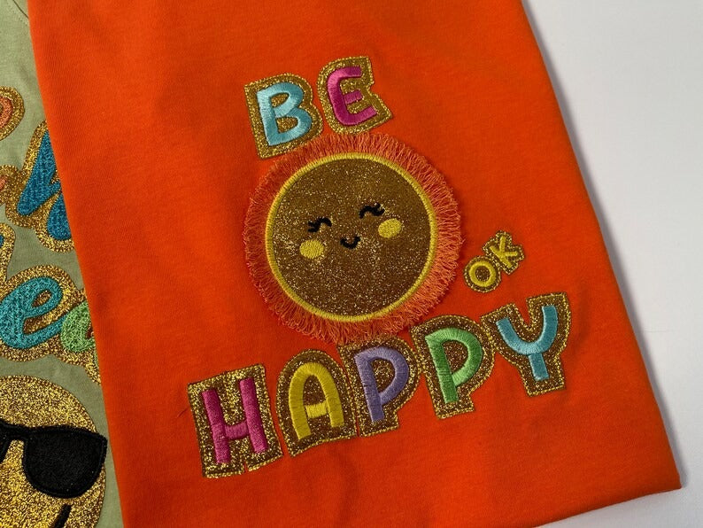 Faux patches Glitter Fluffy Embroidered Sweatshirt, Fringe Embroidered Sweatshirt, Embroidered Sweatshirt