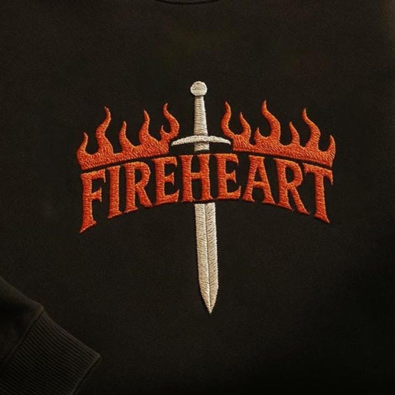 Fire Heart Embroidered Sweatshirt, Throne of Glass Shirt, SJM Merch, Romantasy Shirt, Aelin Galathynius Fireheart Shirt, The Thirteen Shirt