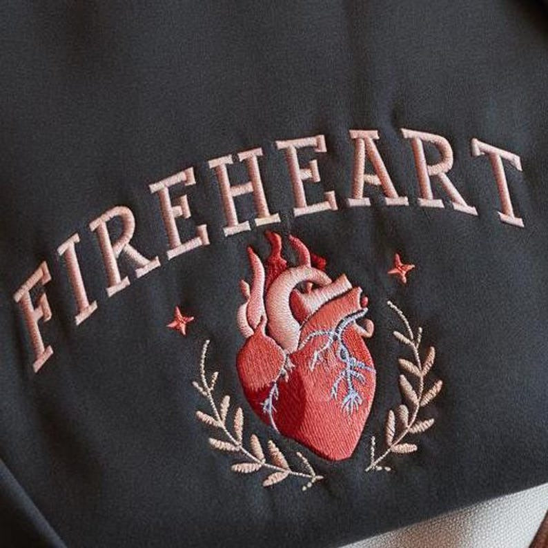 Fireheart Embroidered Sweatshirt, To Whatever End Shirt, SJM Embroidered Merch, Throne of Glass Shirt, You Do not Yield Shirt, Velaris Shirt