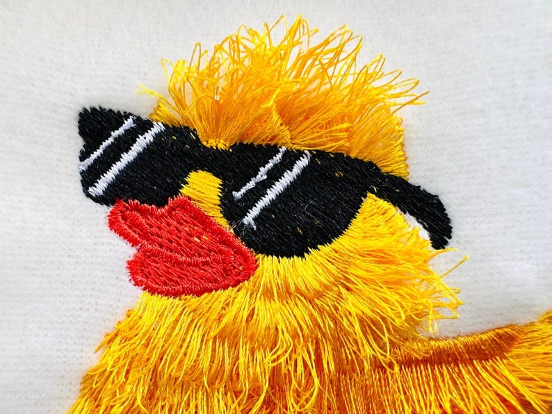 Fringed Rubber Duck summer Fluffy Embroidered Sweatshirt, Fringe Embroidered Sweatshirt, Embroidered Sweatshirt