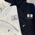 Funny White Bear Couple Custom Roman Numeral Matching Embroidered Hoodies For Couples