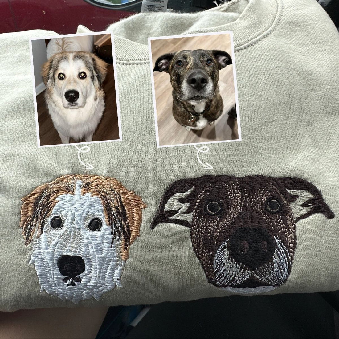 Great Pyrenees Sweatshirt or Hoodie,  Embroidered Gift from Picture Name
